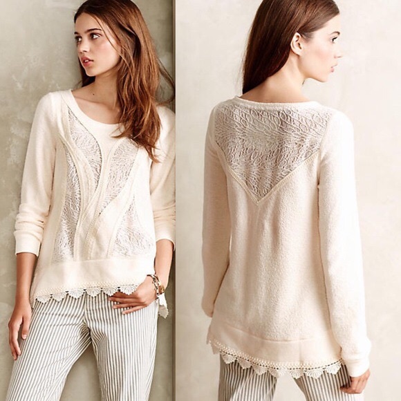 Anthropologie Tops - [Angel of the North] Lace Ways Pullover NWOT